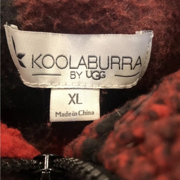 Koolaburra by UGG Women's XL Thick Fleece Pull-over Red/Black Plaid Mock Neck - Picture 4 of 13